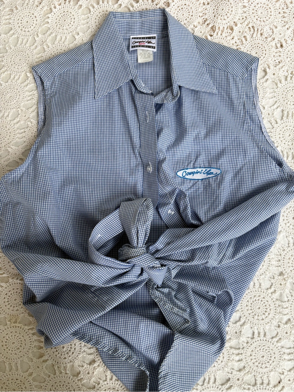 Vintage CowGirl up Sleeveless Top Large